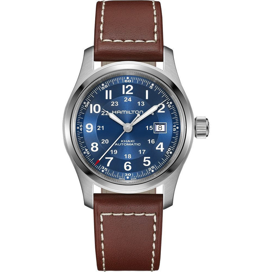 Часы Hamilton Khaki Field Auto H70605540 — мужские, синий