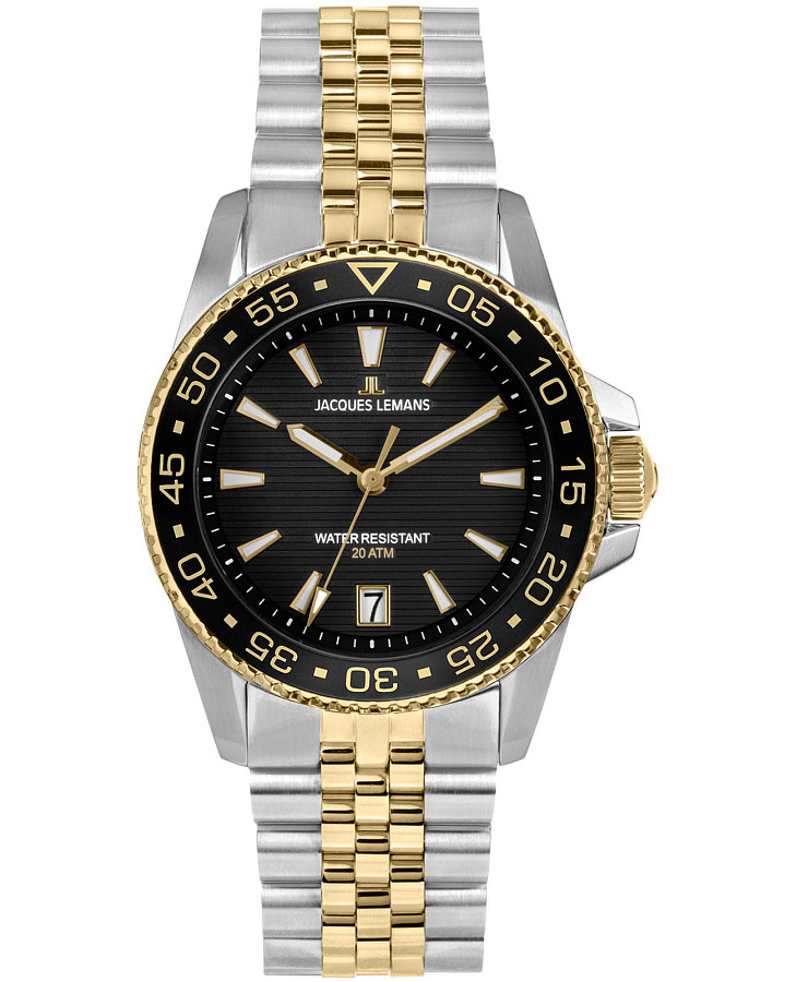 Часы Jacques Lemans Liverpool Diver 1-2205N — мужские, черный