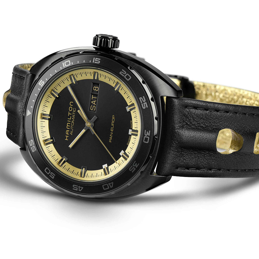 Часы Hamilton American Classic Pan Europ Day Date Auto H35425730 — кожаный, мужские