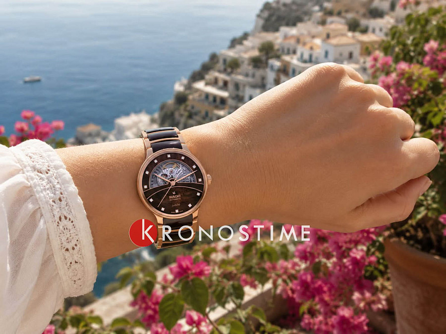 Часы Rado Centrix Automatic Diamonds Open Heart R30028902 — коричневый, механические