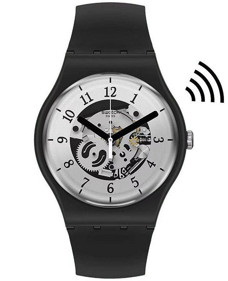 Часы Swatch New Gent Bioceramic Swatch Pay! SO32B112-5300 — женские, серебристый