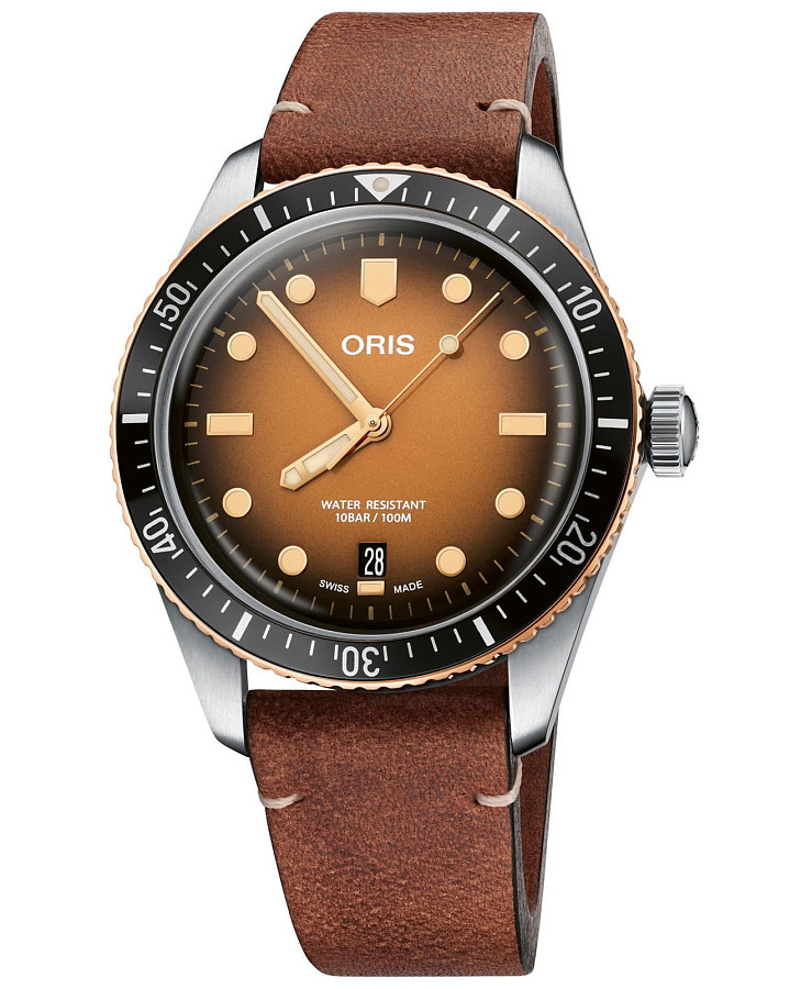 Часы Oris Divers Sixty‑Five 01 733 7707 4356-07 5 20 45 — мужские, желтый