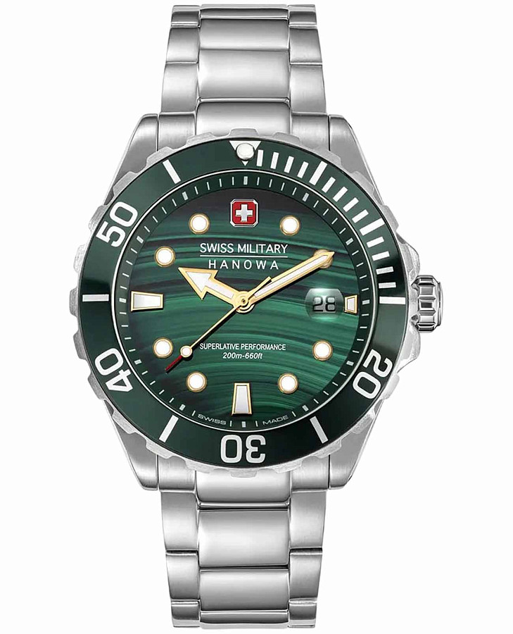 Часы Swiss Military Hanowa Offshore Diver SMWGH0005804 — мужские, зеленый