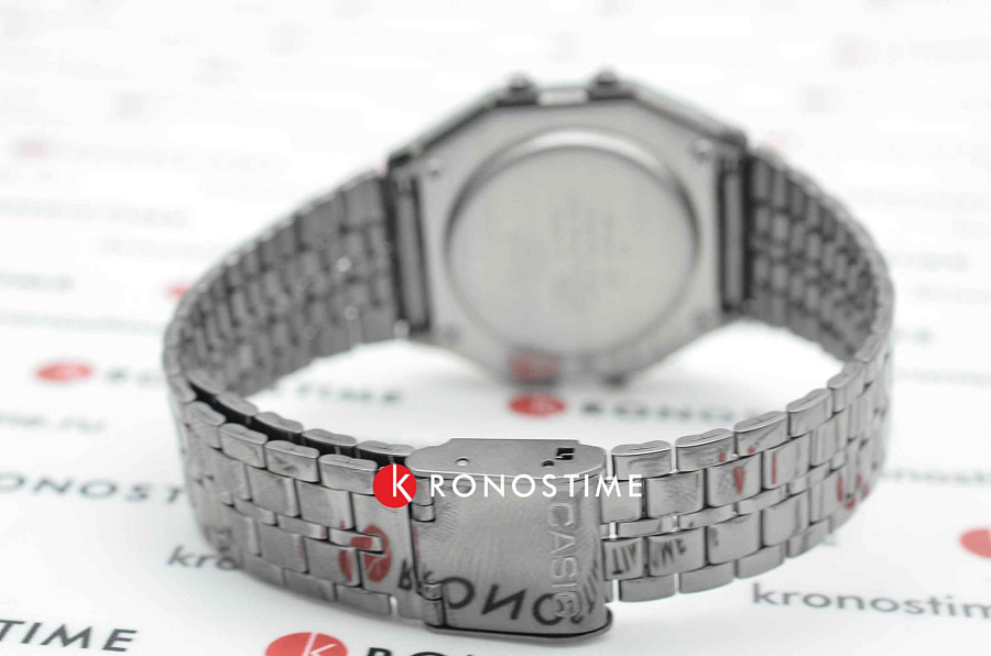 Часы Casio Vintage A158WETB-1A — мужские, сталь с ip покрытием