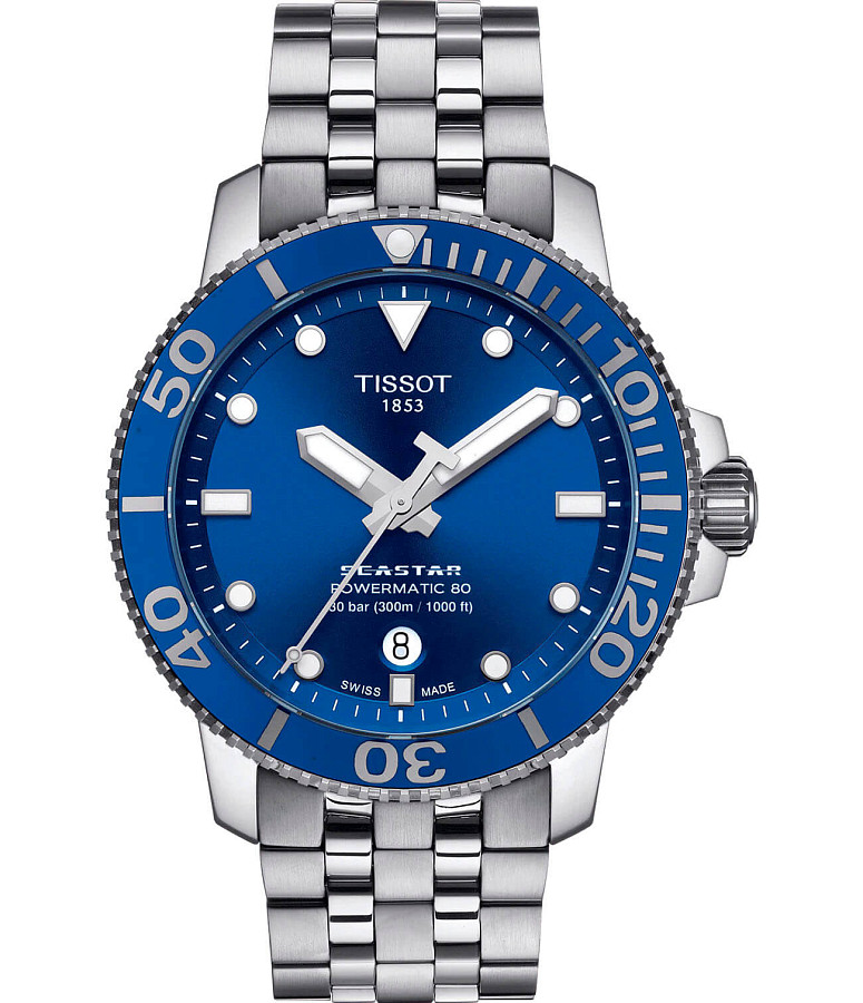 Часы Tissot Seastar 1000 Powermatic 80 T120.407.11.041.00 — мужские, синий