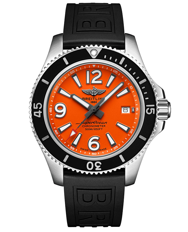 Часы Breitling Superocean Automatic 42 A17366D71O1S2 — мужские, оранжевый