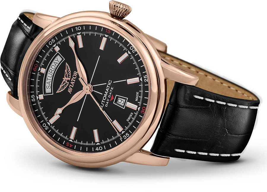 Часы Aviator Douglas Day-Date V.3.20.2.146.4 — кожаный, мужские