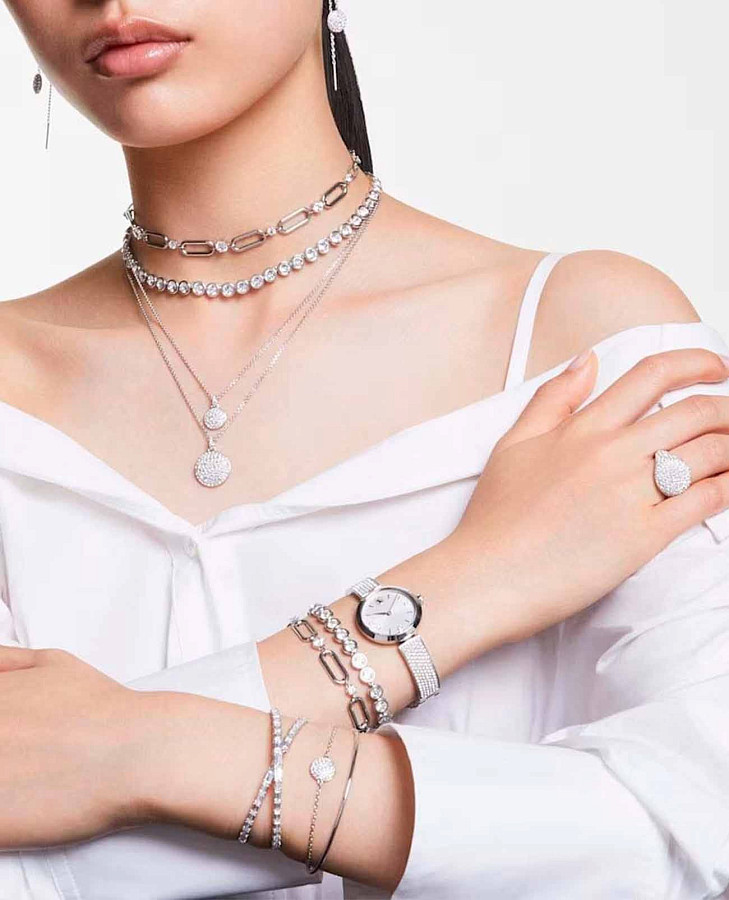 Часы Swarovski Illumina 5671205 — кварцевые, металл сталь