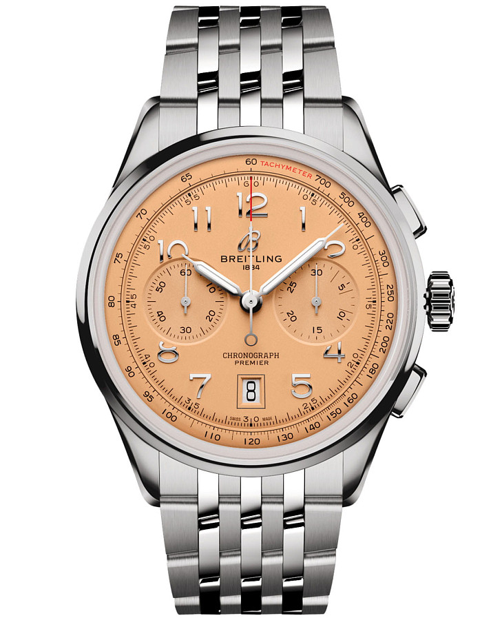 Часы Breitling Premier B01 Chronograph 42 AB0145331K1A1 — мужские, оранжевый