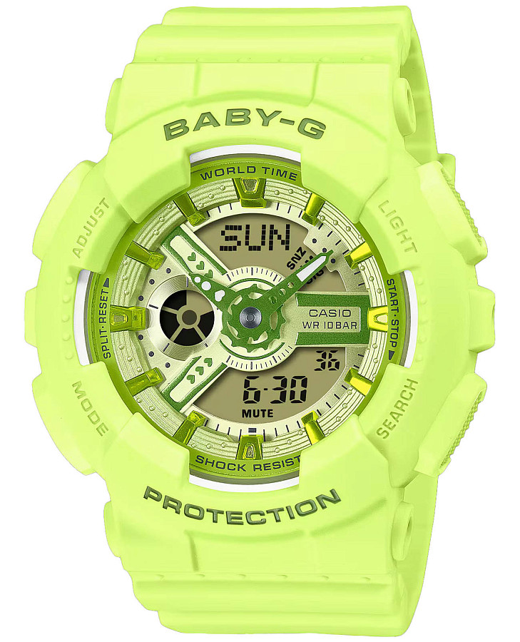 Часы Casio Baby-G BA-110YK-3A — женские, зеленый