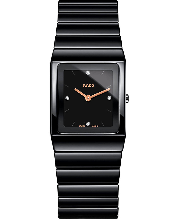 Часы Rado Ceramica Diamonds R21702722 — женские, черный