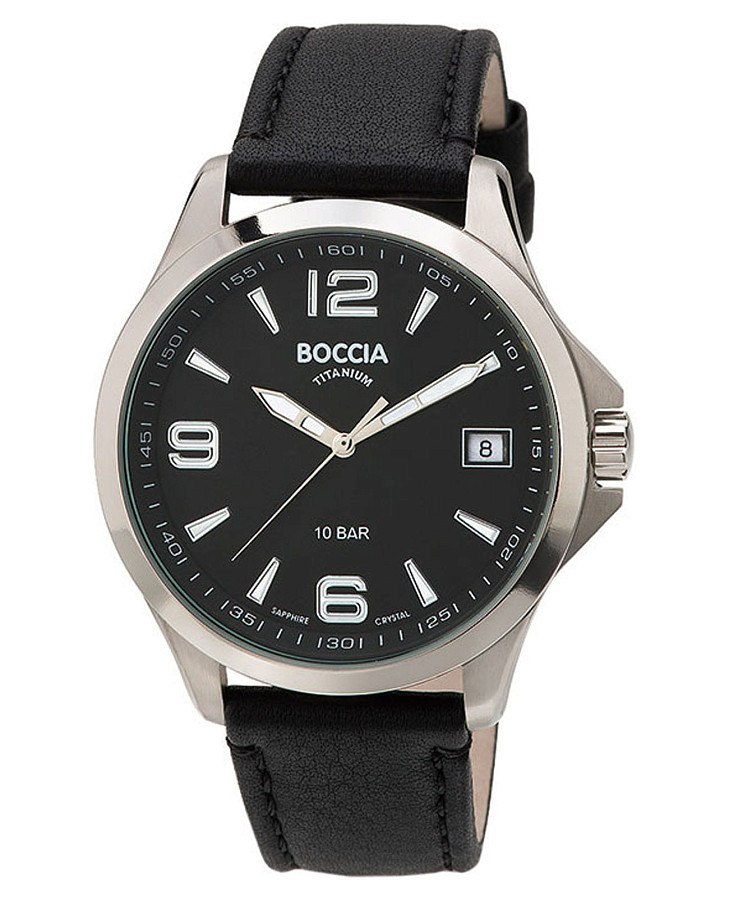 Часы Boccia Titanium Circle-Oval 3591-01 — мужские, черный