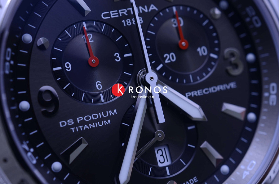 Часы Certina DS Podium Chronograph 1/100 sec C001.647.44.087.00 — мужские, серебристый