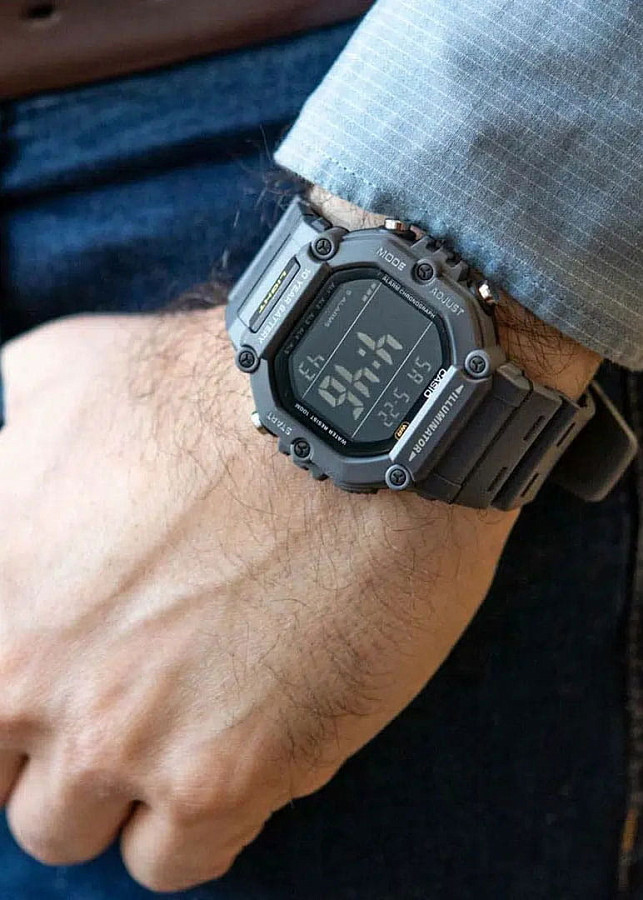 Часы Casio Collection Standard Digital AE-1600H-8B — кварцевые, пластик