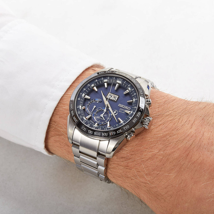 Часы Seiko Astron GPS Solar SSE147J1 — синий, керамика металл сталь