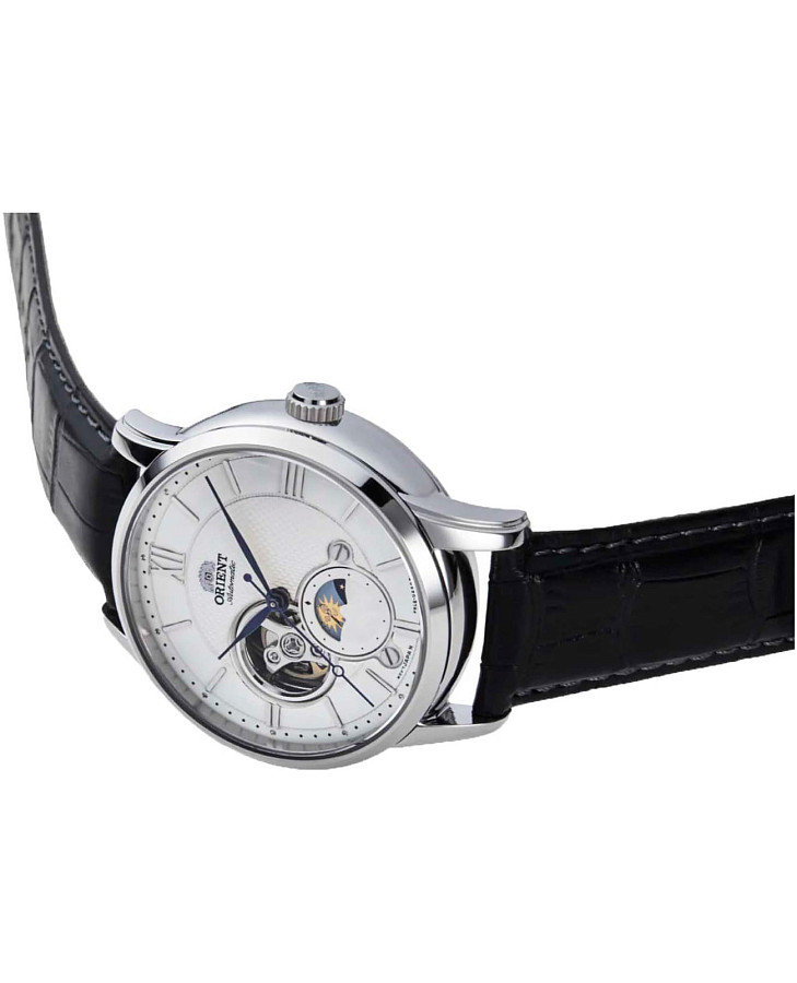 Часы Orient Sun & Moon RA-AS0011S (RN-AS0011S) — металл сталь, кожаный