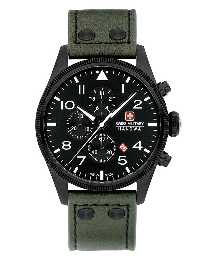 Часы Swiss Military Hanowa Thunderbolt Chrono SMWGC0000430 — мужские, черный