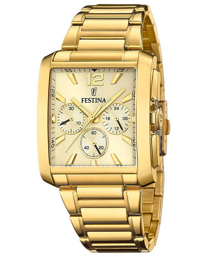Часы Festina Timeless Chrono F20638/2 — мужские, золотистый