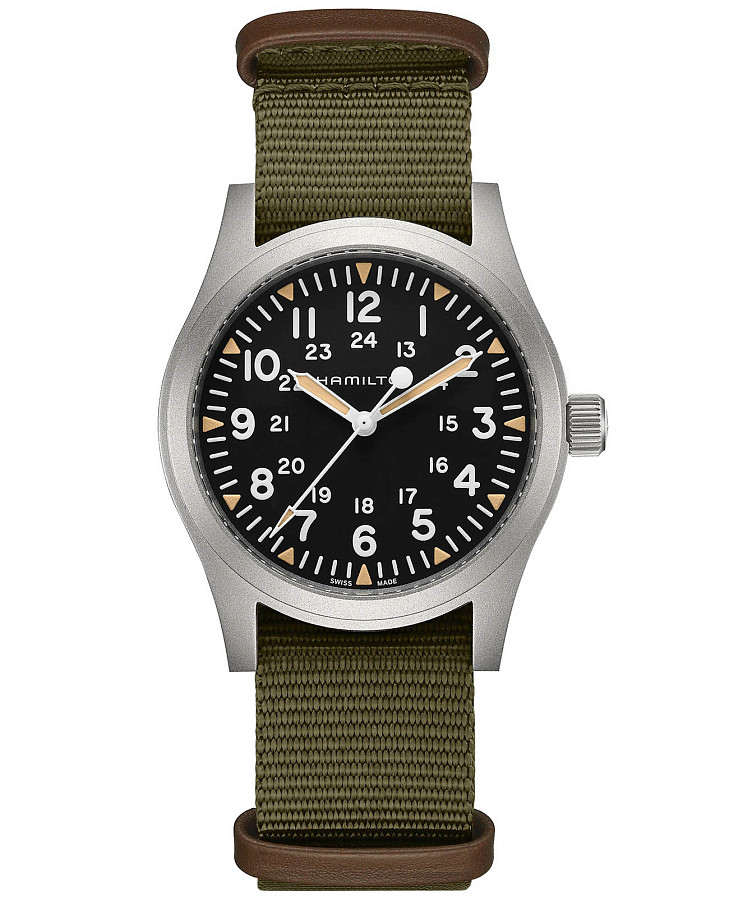 Часы Hamilton Khaki Field Mechanical 42mm H69529933 — мужские, черный