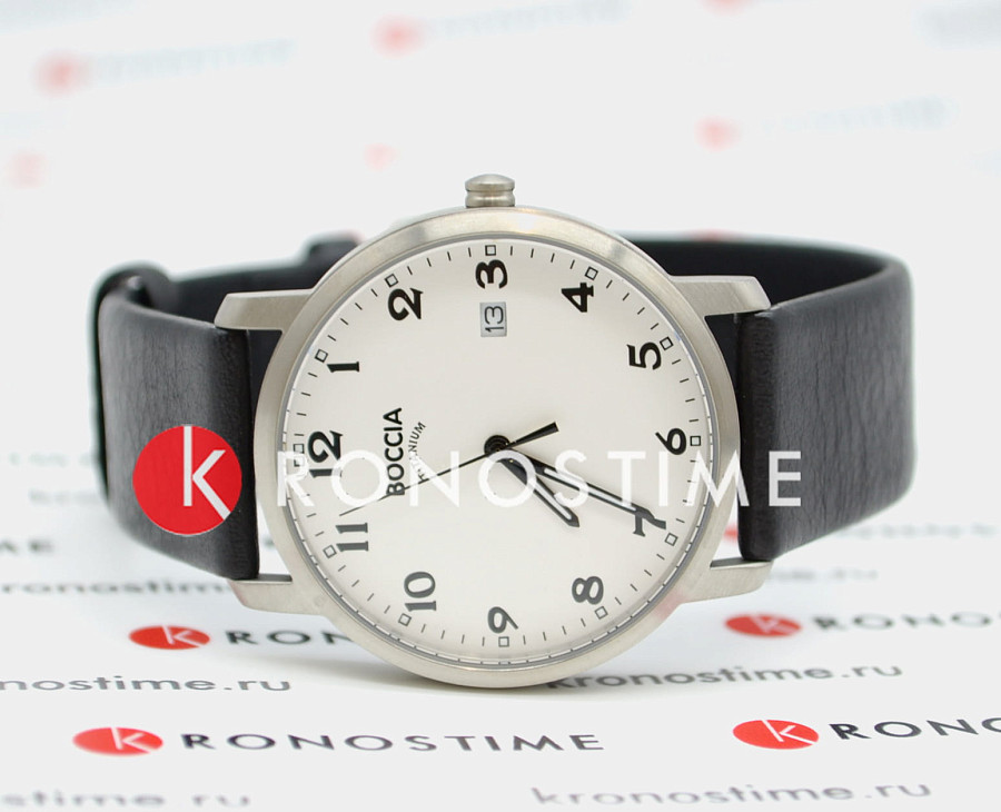 Часы Boccia Titanium 3618-01 — белый, титан металл