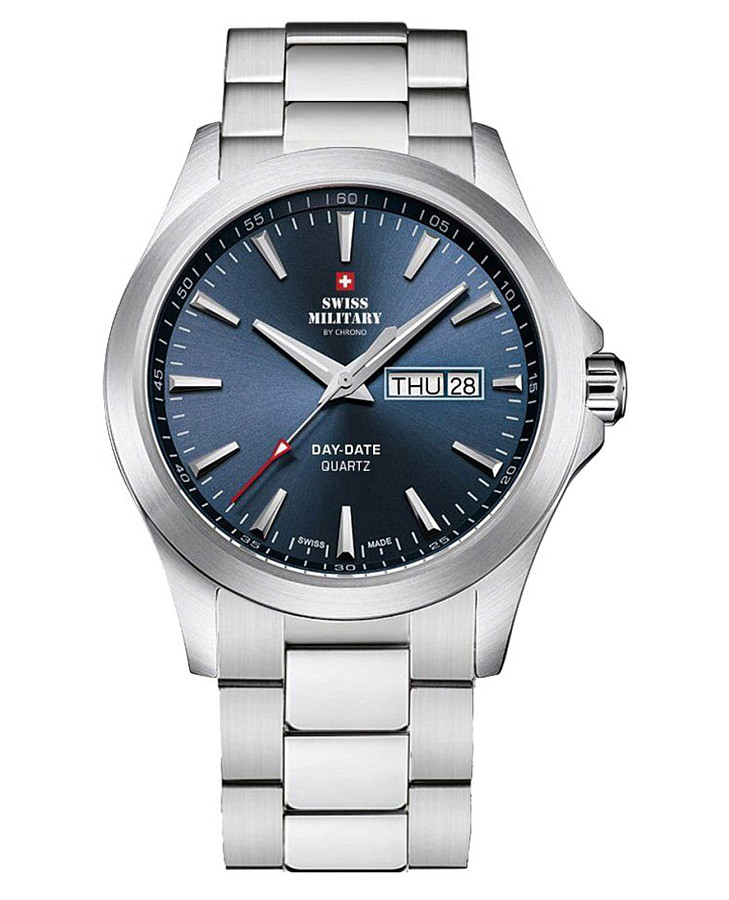 Часы Swiss Military by Chrono Day Date SMP36040.24 — мужские, синий