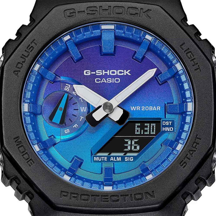 Часы Casio G-Shock GA-2100FL-1A — кварцевые, пластик карбон