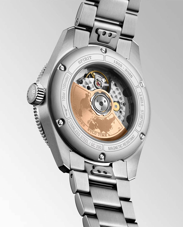 Часы Longines Spirit L3.803.5.53.6 — механические, сталь золото