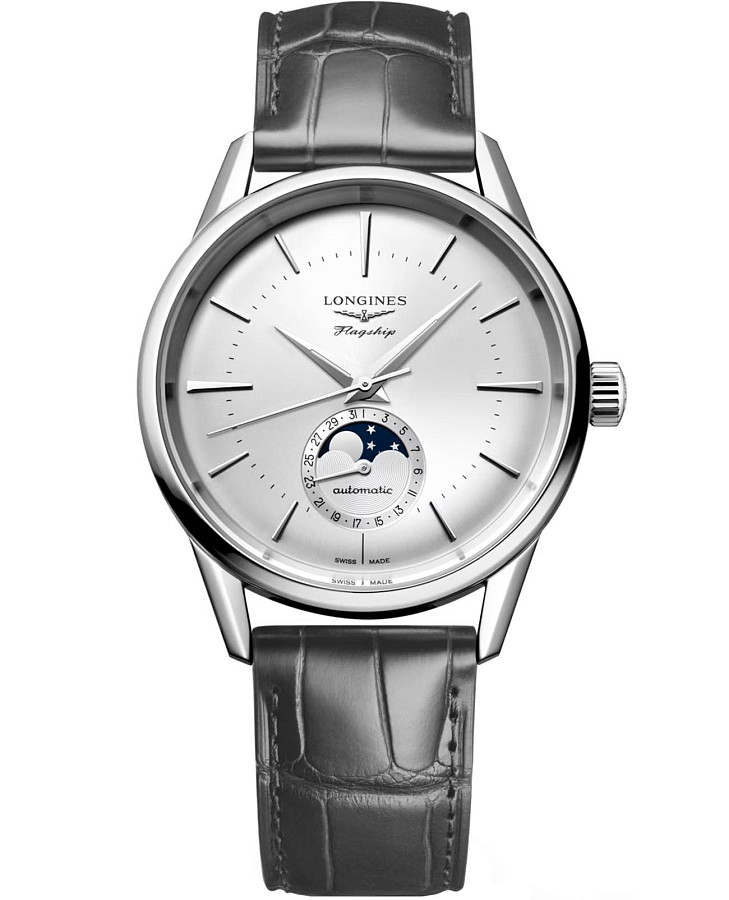 Часы Longines Flagship Heritage L4.815.4.72.2 — мужские, серебристый