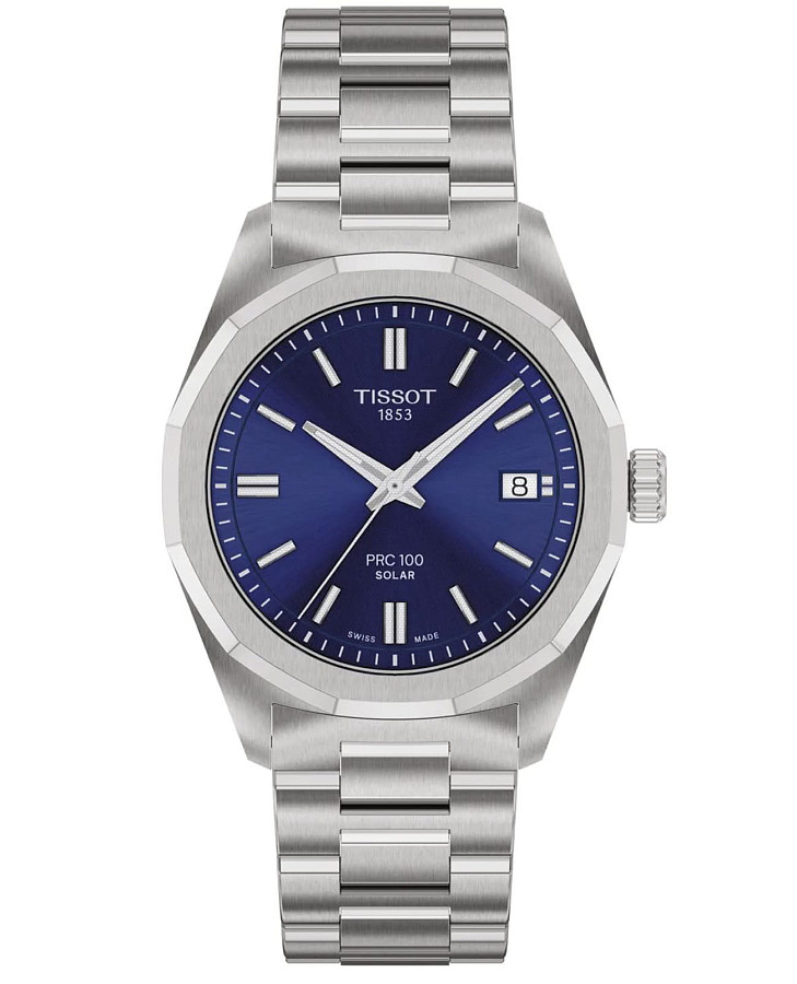 Часы Tissot PRC 100 Solar Quartz 34mm T151.822.11.041.00 — женские, синий