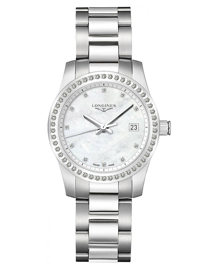 Часы Longines Conquest L3.400.0.87.6 — женские, перламутровый