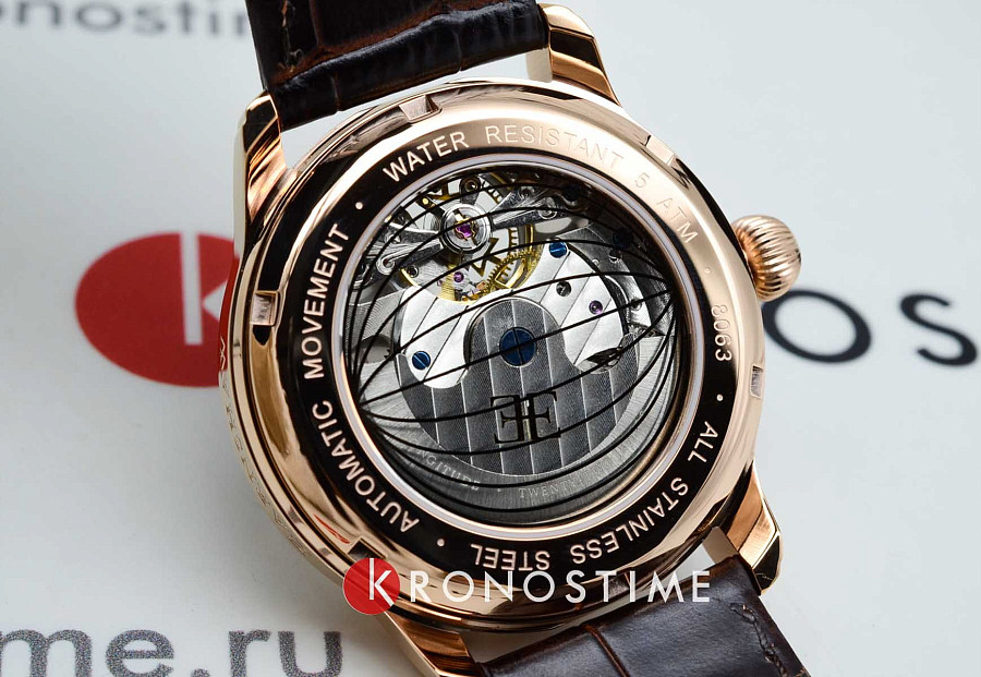 Часы Earnshaw Longitude ES-8063-02 — мужские, кожаный