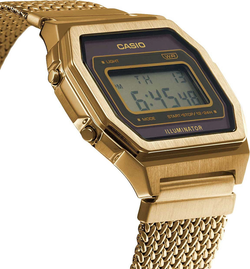 Часы Casio Vintage A1000MGA-5 — женские, сталь с ip покрытием