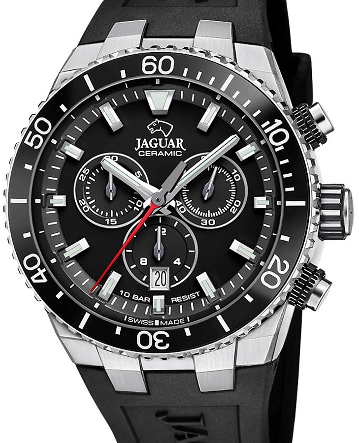Часы Jaguar Ceramic J1021/5 — кварцевые, металл сталь