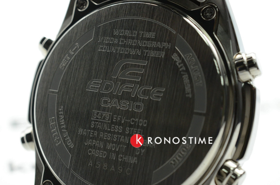 Часы Casio Edifice EFV-C100D-1AVDF (EFV-C100D-1A) — нержавеющая сталь, черный