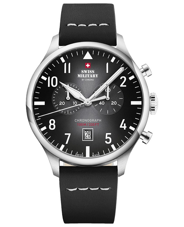 Часы Swiss Military by Chrono Vintage Chronograph SM34098.05 — мужские, черный