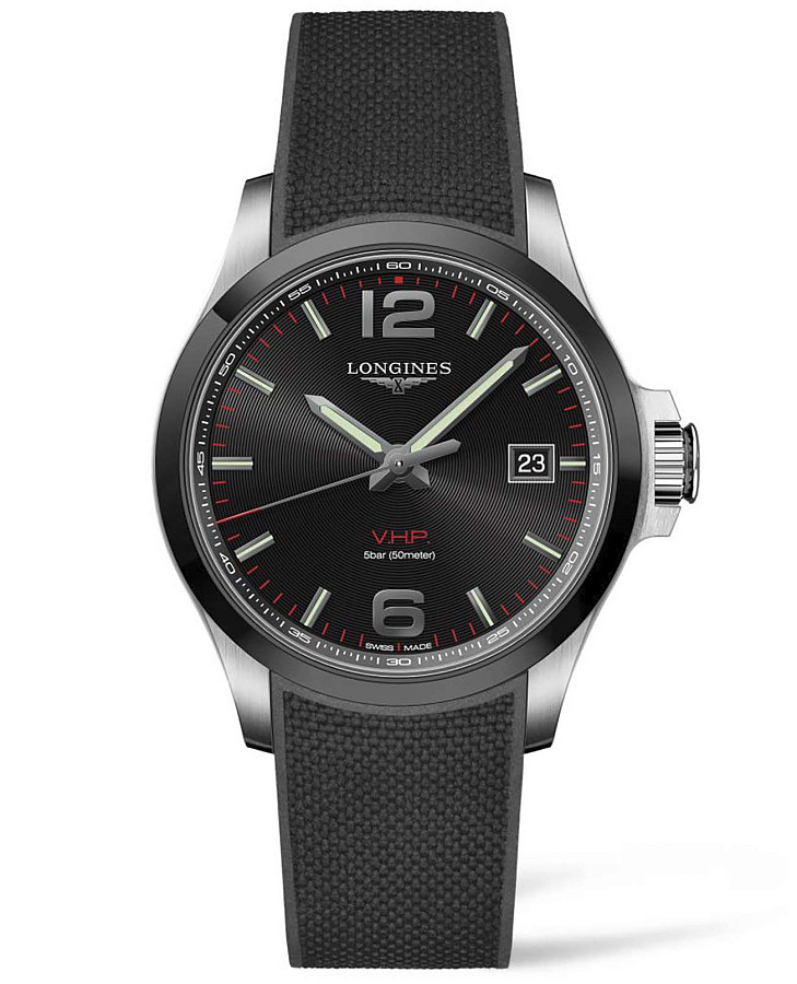 Часы Longines Conquest V.H.P. L3.729.4.56.9 — мужские, черный