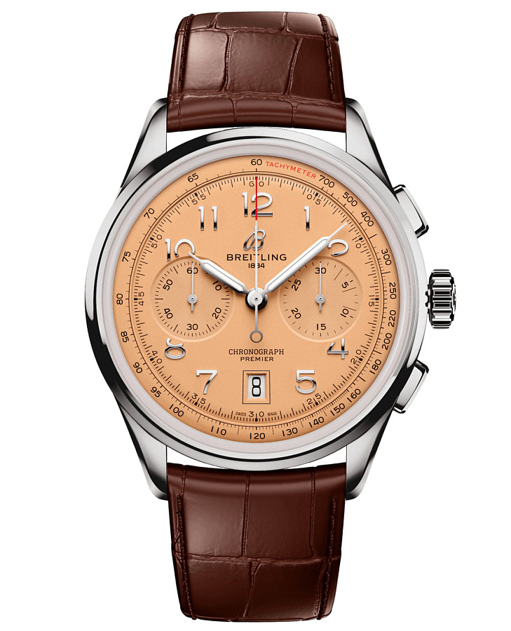 Часы Breitling Premier B01 Chronograph 42 AB0145331K1P2 — мужские, оранжевый