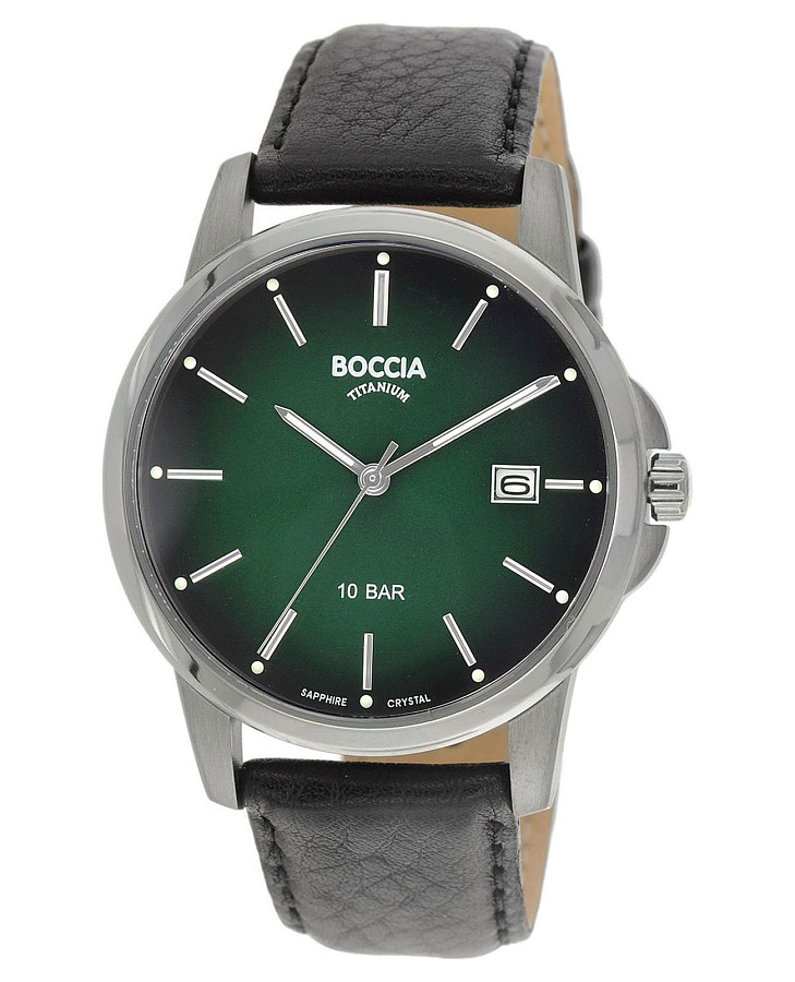 Часы Boccia Titanium Circle-Oval 3633-02 — мужские, зеленый
