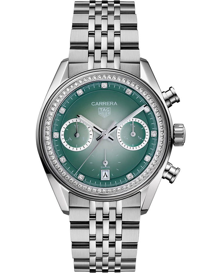 Часы TAG Heuer Carrera Chronograph CBS221A.BA0048 — мужские, зеленый