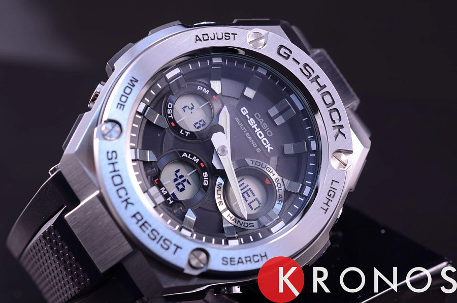 Часы Casio G-Shock GST-W110-1A — металл сталь пластик, мужские, Япония