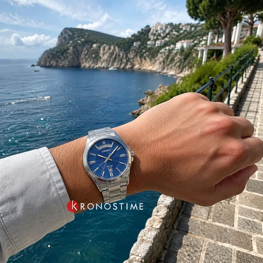 Часы Casio Collection MTP-1381D-2A — кварцевые, металл сталь