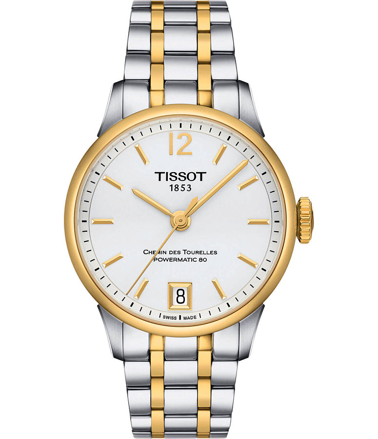Часы Tissot Chemin des Tourelles Powermatic 80 Lady T099.207.22.037.00 — женские, белый