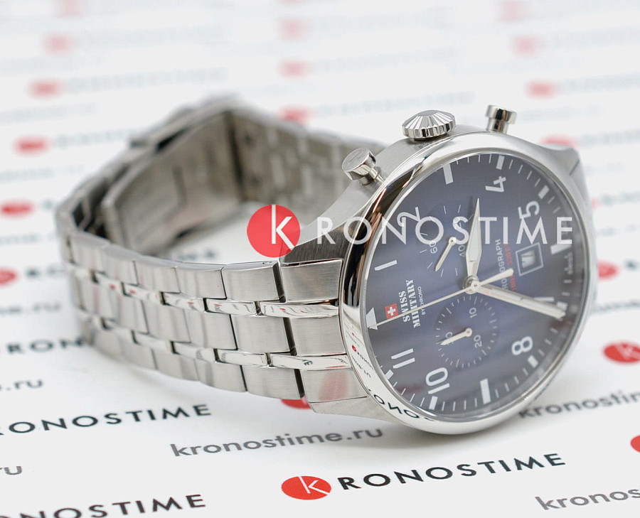 Часы Swiss Military by Chrono Vintage Chronograph SM34098.03 — сталь металл, Швейцария