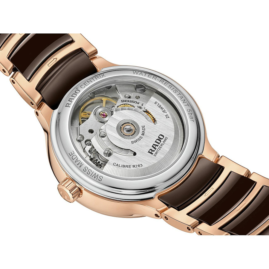 Часы Rado Centrix Automatic Diamonds R30037732 — сталь + pvd + керамика, женские