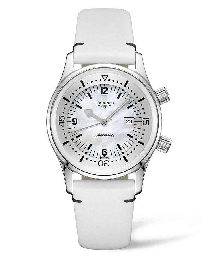 Часы Longines Legend Diver Watch L3.374.4.80.0 — женские, перламутровый