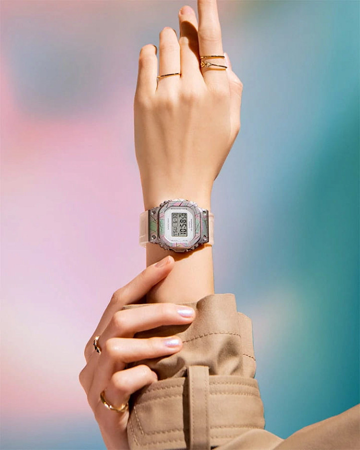 Часы Casio G-Shock GM-S5640GEM-7DR (GM-S5640GEM-7) — электронные, сталь металл пластик