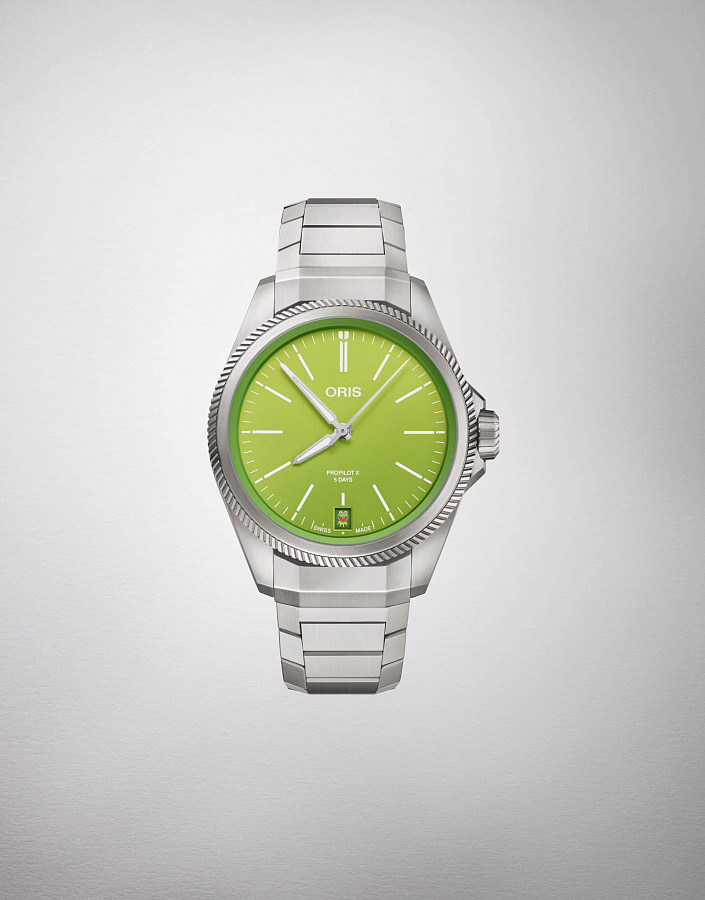 Часы Oris Propilot X Kermit Edition 01 400 7778 7157-Set — мужские, титановый