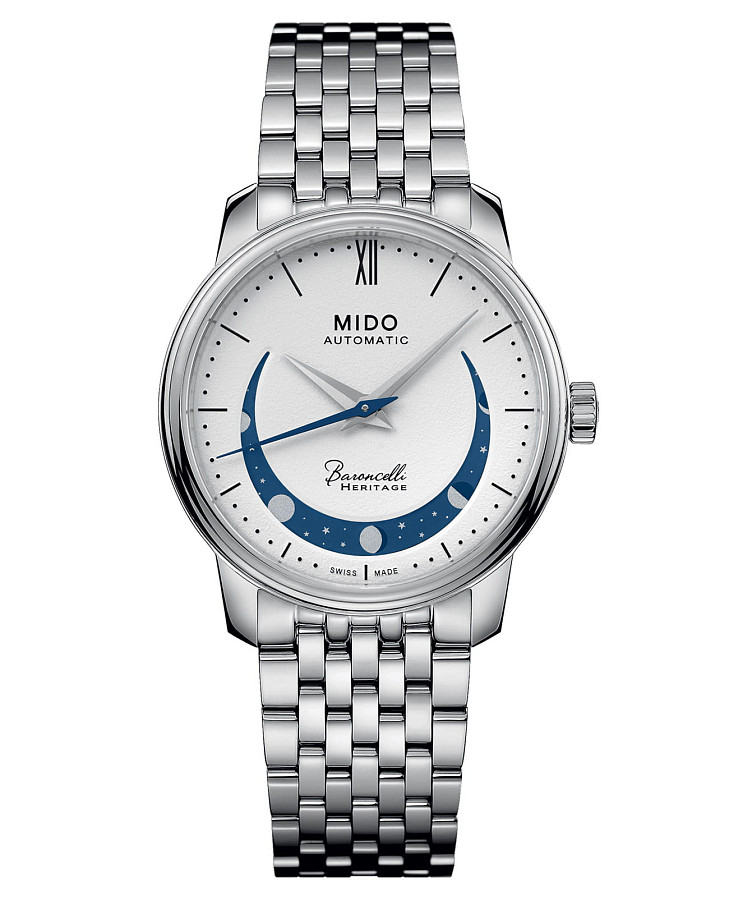 Часы Mido Baroncelli Smiling Moon Lady M027.207.11.010.01 — женские, белый