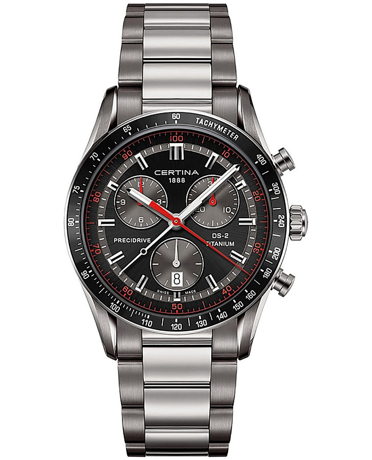Часы Certina DS-2 Chronograph 1/100 sec C024.447.44.051.00 — мужские, черный