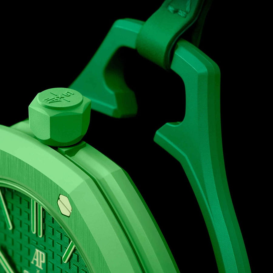 Часы Audemars Piguet x Swatch Royal Pop Green Eight SSX03G100N — женские, кожаный